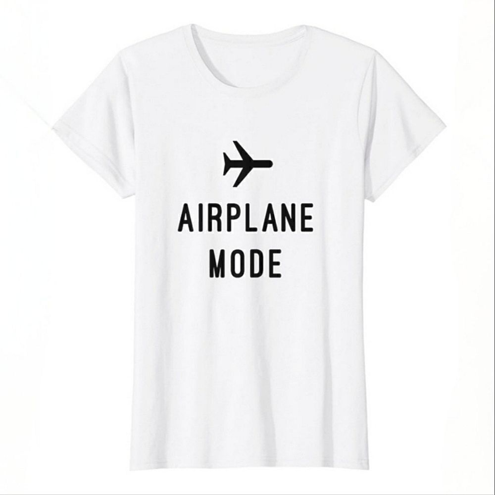 Airplane Mode Women's White Crewneck Short Sleeve Tee